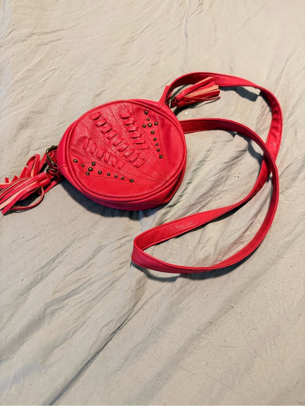 Mossimo Supply Co. Round Red Crossbody with Stud & Tassel